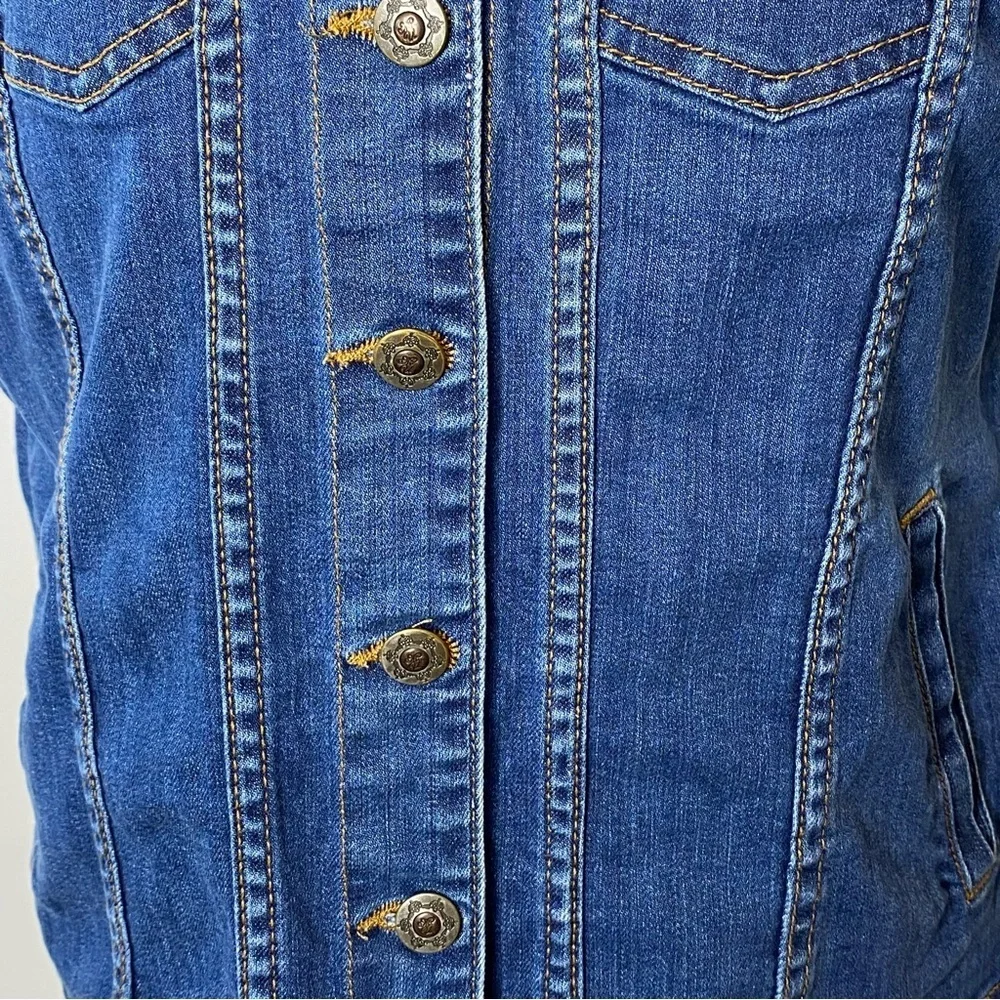 Soft Surroundings Classic Blue Denim Button Front Vest